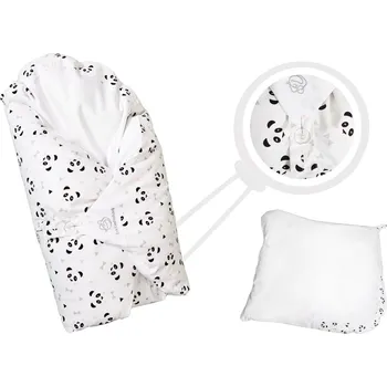 Dětská deka Eva Kiedroňová Povlak - Dráček - Zoo panda růžový s bílou