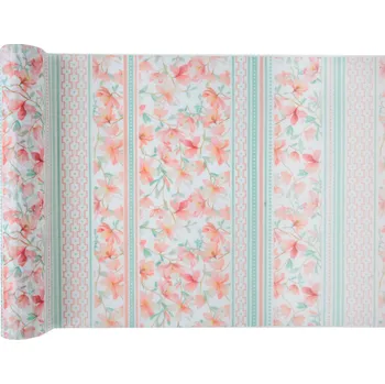 Party dekorace Santex Happy Day - ŠERPA stolová růžovozelená 5 mx 30 cm