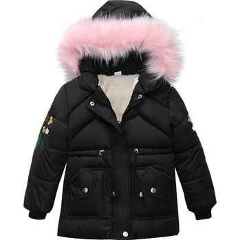 Dívčí bunda Dívčí zimní bunda s kytičkou Barva: Černá, Velikost: 3T