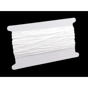 Textilní guma Kulatá pruženka měkká průměr 3 mm, bílá