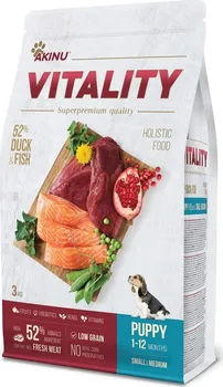 Krmivo pro psa Akinu Vitality Dog puppy small/medium duck & fish 3 kg 