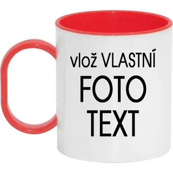 Plastový lehký barevný hrnek s Vaší fotkou 0,3 l - Pro leváka / Červená