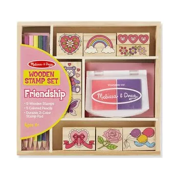 Dětské razítko Dřevěná razítka v krabičce /přátelství/