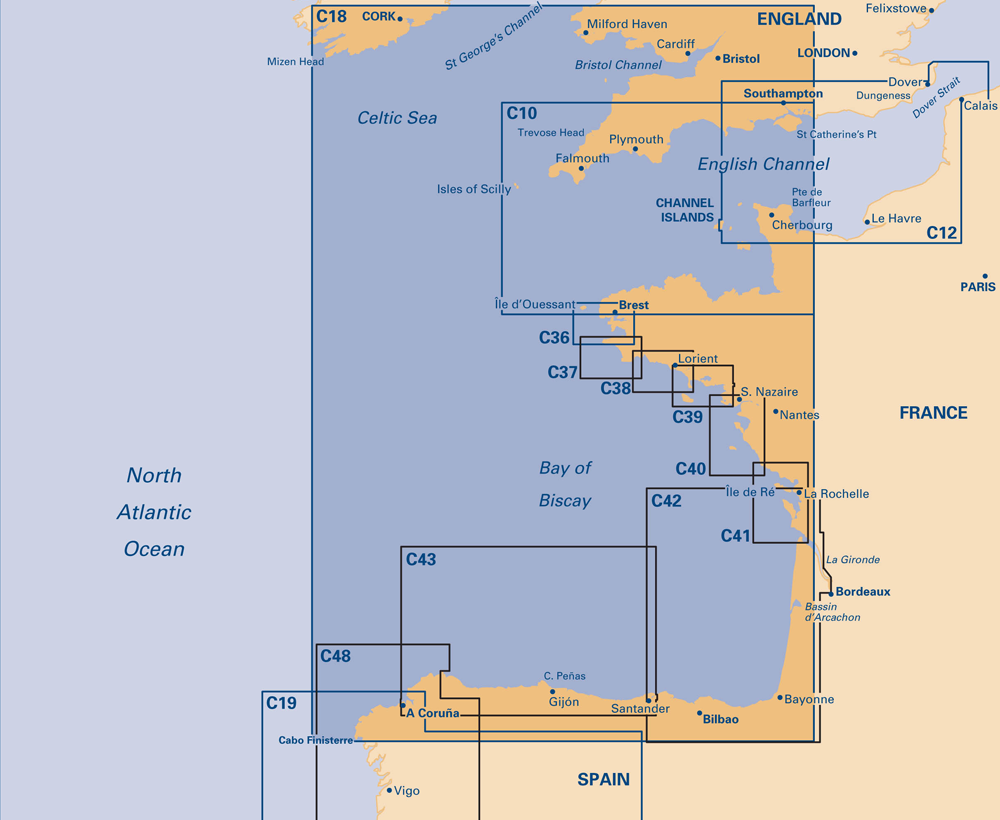 foto  Imray Chart C18 - Western Approaches to the English Channel and Biscay 1 : 1 000 000. - Imray [EN] (2003)