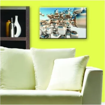 Obraz DIMEX | Obraz na skle | Stříbrné kostky GL-45-012 | 45 x 30 cm + Skleněný fotoobraz na stěnu české výroby DIMEX - GL-45-012 Stříbrné kostky, v rozměru 45 x 30 cm