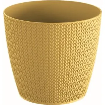 PROSPERPLAST Květináč WHEATY hořčice 15,7cm