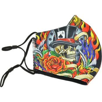 rouška Euro Habitat Textilní rouška - Lebka s kloboukem a smrťák