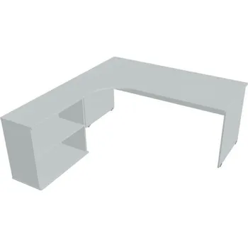 Kancelářský vozík HOBIS kancelářský stůl pracovní, sestava pravá - GE 1800 H P, šedá + doprava zdarma