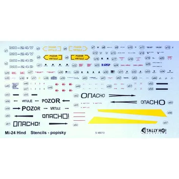 Plastikový model Tally Ho! 1/48 Mi-24 Stencils CZ