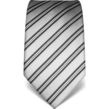 Kravata Pruhovaná kravata Vincenzo Boretti 21998 - stříbrná