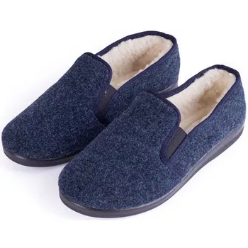 Pánská zdravotní obuv Vlnka Manufacture Pánské protiskluzové bačkory s ovčí vlnou modrá