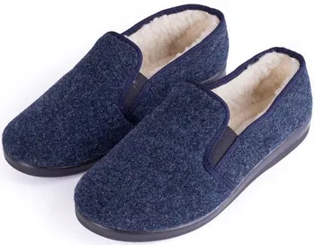 Pánská zdravotní obuv Vlnka Manufacture Pánské protiskluzové bačkory s ovčí vlnou modrá
