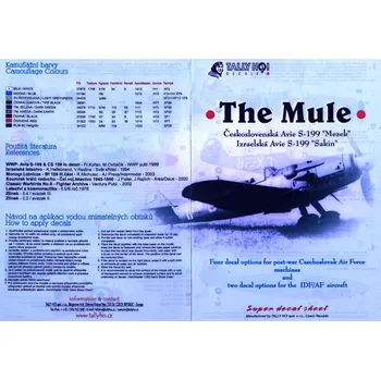 Plastikový model Tally Ho! 1/48 Avia S-199 Mezek/Sakin (4x CZ, 2x IDF/AF)