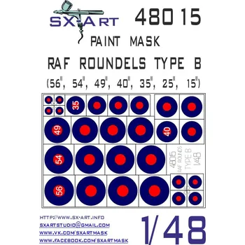 Plastikový model SX-ART 1/48 RAF Roundels Type B Painting Mask