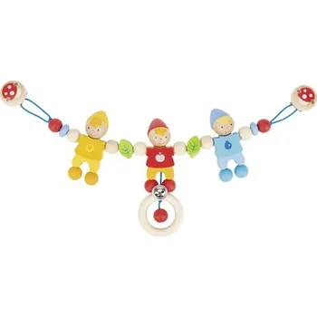 Hračka pro nejmenší Řetěz do kočárku dřevěný - Tři trpaslíčci (Heimess) - Akce