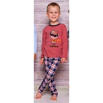 Chlapecké pyžamo Taro, dětské pyžamo 442/1-Franek, dlouhý rukáv, cihlová, vel. 110