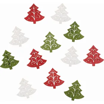 Vánoce Dřevěné stromky 4 cm, 12 ks 3836