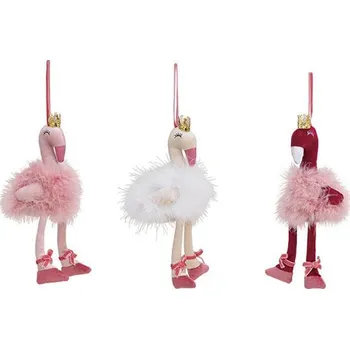 Vánoční dekorace Dekorace závěsná - Flamingo 23 cm, mix barev / 1ks