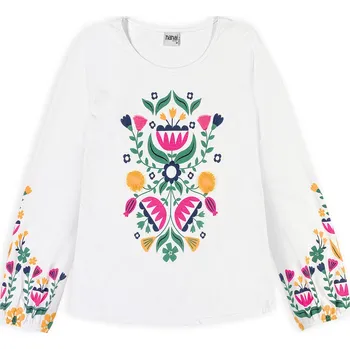 Dívčí tričko Dívčí top NANAI FLOWERS bílý Velikost: 104