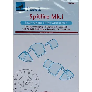Plastikový model Peewit 1/48 Canopy mask Spitfire Mk.I late (AIRFIX)
