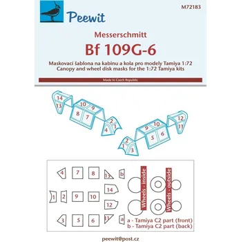 Plastikový model Peewit 1/72 Canopy mask Bf 109G-6 (TAM)