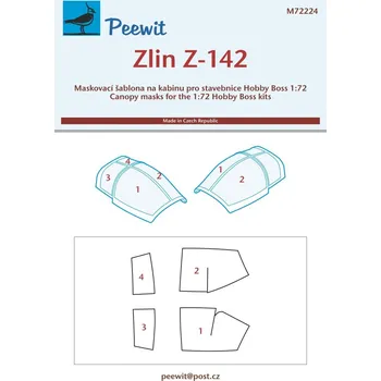 Plastikový model Peewit 1/72 Canopy mask Zlin Z-142 (HOBBYB)