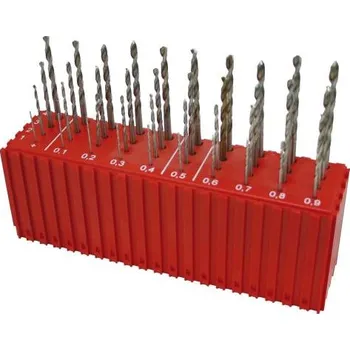 Vrták NÁSTROJE CZ Sada vrtáků 40 dílů MODUL 1,00-4,90x0,1mm DIN338RTi HSSCo5, plast