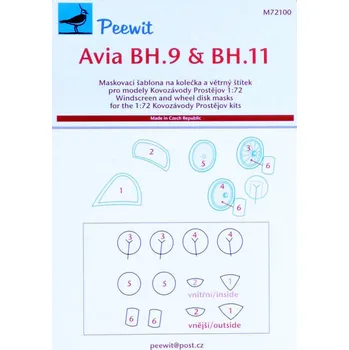 Plastikový model Peewit 1/72 Canopy mask Avia BH.9 & BH.11 (KP)