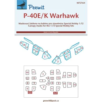 Plastikový model Peewit 1/72 Canopy mask P-40E/K Warhawk (SP.HOB.)