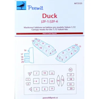 Plastikový model Peewit 1/72 Canopy mask Duck J2F-1/J2F-6 (VALOM)