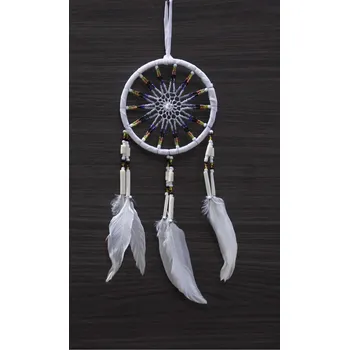 Lapač snů Lapač snů č.68 bílý, délka 37cm průměr 11cm
