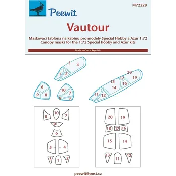 Plastikový model Peewit 1/72 Canopy mask Vautour (SP.HOBBY/AZUR)