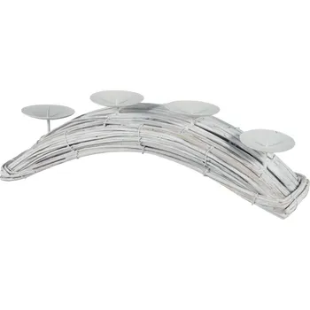 Vánoční svícen Autronic AN003B-WH bílý 37 cm