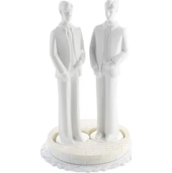 Jedlá dekorace na dort Svatební figurka na dort bílá - GAY - Gunthart