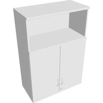 Kancelářský vozík HOBIS kancelářská policová skříň horní - SZ 3 80 02 H, zámek Huwill, bílá + doprava zdarma