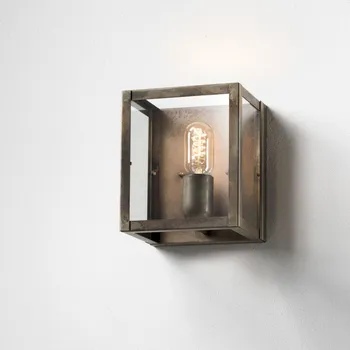 Nástěnné svítidlo Il Fanale London, nástěnné svítidlo v kombinaci antického kovu a čirého skla, 1x46W E27, 20x17cm