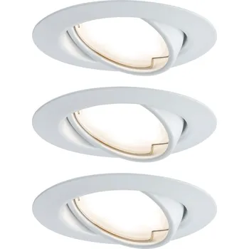 Paulmann 93423 LED base, set bílých kulatých bodovek, 3x6,5W LED 3000K, prům. 9cm