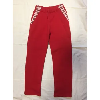 Tepláky dívčí teplé , velikost 98, Barva červená, Střih s nápletem