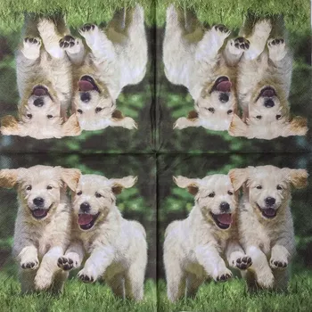 Papírový ubrousek Ubrousek na decoupage - štěňátka - 33x33cm/1ks