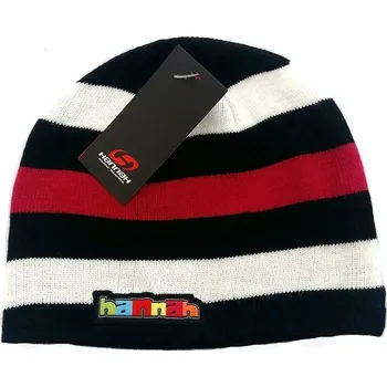 Módní doplněk Pletená čepice Hannah TATUM - černo-bílo-červená