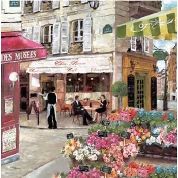 prostírání Korkové prostírání pod skleničky Kavárna na rohu /10,5*10,5 cm/ - 4 ks