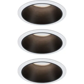 Paulmann 93402 LED Cole, set bodovek v bílo-černé úpravě, 3x6,5W LED 2700K tříkrokové stmívání, prům. 8,8cm, IP44