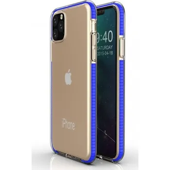 Transparentní kryt s barevným rámem z měkkého plastu pro iPhone 11 - modrý