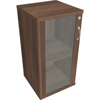 Kancelářský vozík HOBIS kancelářská policová skříň - SZ 2 40 02 L, zámek Huwill, ořech + doprava zdarma