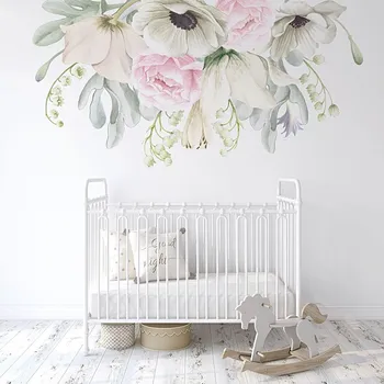 Samolepící dekorace DEKORACJAN Nálepka na zeď - květy Velikost: L