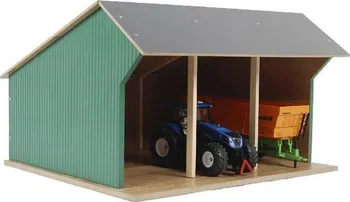 Dřevěná hračka Kids Globe Nízká kůlna pro 3 traktory
