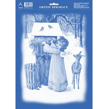 Okenní dekorace Okenní dekorace Andílek se srnkou 25 x 35 cm