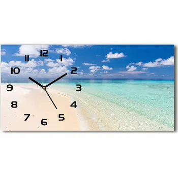 Hodiny Skleněné hodiny na stěnu Pláž Maledivy
