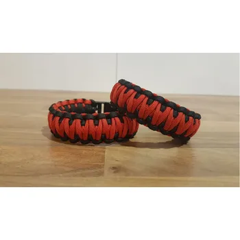 Náramek Paracord náramek - dvojitý ČERVENÁ+ČERNÁ (Paracord náramek - dvojitý ČERVENÁ+ČERNÁ)