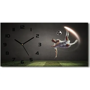 Hodiny Moderní skleněné hodiny na stěnu Fotbalista